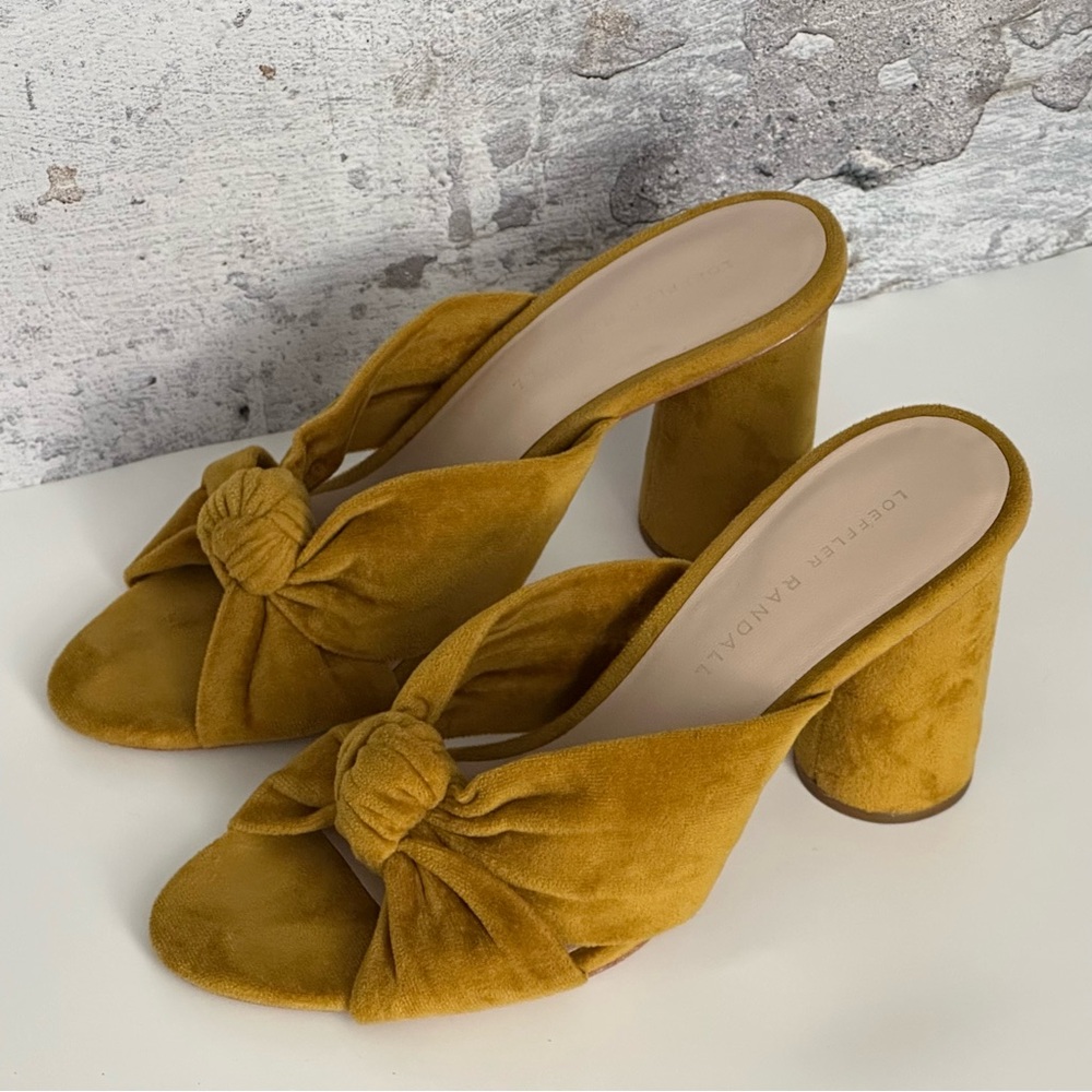 LOEFFLER RANDALL Velvet Coco Mule - Yellow Gold - Picture 4 of 9
